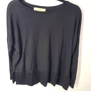 Loft Ann Taylor Women's Size XS Black Pullover Tunic Top Shirt‎ Long Sleeve